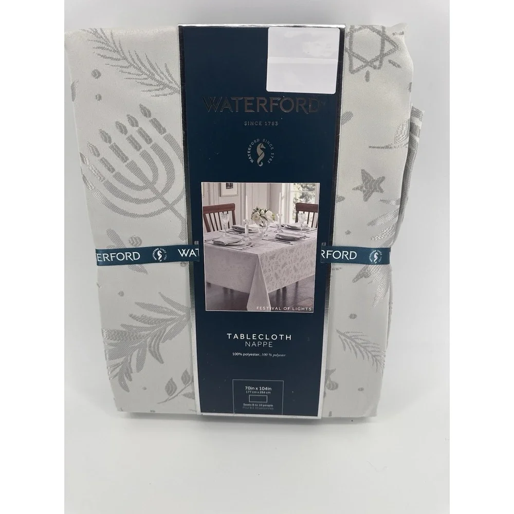 Waterford Hanukkah Tablecloth Oblong Nappe 70 x 104